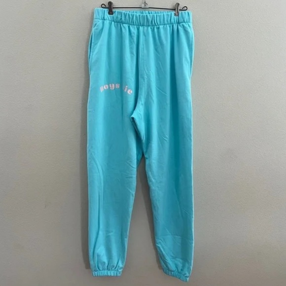 NWT Boys Lie Sweatpants - Aqua Blue w/ Pale Pink Text - Picture 6 of 11